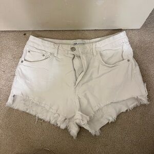 Zara high rise denim shorts